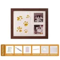 Complete DIY pet paw print memorial picture frame kit with clay, paint, and accessories - Space Clay DIY Set (Includes 8-Color Pigments) / 28x23cm / Walnut