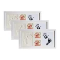 White baby hand and footprint memorial frame kit with soft clay and non-toxic ink pad - White (Triple Frame + Stone Plastic Clay + Ink Pad Box + Instructions + White Cardboard Box) / 18x33cm (Inner 15x30cm) / White