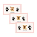 Elegant pink wooden pet memorial photo frame with corgi photo and paw prints - Pink (Triple Frame + Stone Plastic Clay + 2xInstructions + White Cardboard Box) / 18x33cm (Inner 15x30cm) / Pink