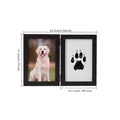 Black wooden hinged double pet paw print memorial photo frame with dimensions - Black Vertical (Without Ink Pad) / 6 Inch