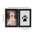 Detailed measurement layout for double wooden pet paw print memorial photo frame - Black Vertical (Without Ink Pad) / 7"