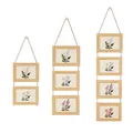 Set di cornici in legno da appendere con corda di canapa in stili a 2, 3 e 4 livelli. - Set da 2 Cornici / Colore legno naturale