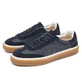 Navyblaue GAT-Sneaker mit Wildleder- und Canvas-Einsätzen und klassischer Gummisohle - 38 / German Training Shoes Stil (8068) / Blau