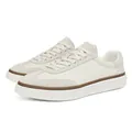 Stylische cremeweiße Herren-Sneaker im German Army Trainer Stil mit Wildleder-Patchwork - 38 / German Training Stil (8898) / Weiß