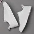 Mocassini in pelle martellata bianca di alta qualità da uomo con suola spessa minimalista - 38 / Bianco (7008)