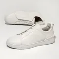 Mocassini casual da uomo in pelle bovina bianca di prima scelta, stile minimalista. - 38 / Scarpe Casual da Board (2702) / Beige