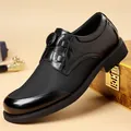 Zapatos casuales de negocios negros para hombre con cierre de hebilla giratoria - 38 / Estilo de Hebilla Automática (85511) / Negro
