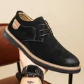 Schwarze Herren-Business-Casual-Wildlederschuhe mit stilvoller eleganter Handnaht - 38 / Schwarzes Wildleder (6112) / Schwarz