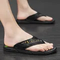 Premium-Flip-Flops aus schwarzem Rindsleder für Herren, stilvolle Sommer-Outdoor-Sandalen - 38 / Stil 9503 (9503) / Schwarz
