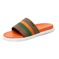 Sandali sportivi da uomo con cinturini a righe e plantare arancione per l'uso estivo casual - 38 / Stile a Righe di Colori Misti / Arancione