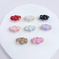 Detailed view of colorful hand-painted cloud-shaped beads for DIY jewelry crafts. - Mixed Color Cloud Beads / 21.7*15mm (Hole 2.8mm) Single Piece
