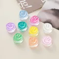 Macro view of colorful acrylic smiley face beads for DIY jewelry making and crafts - 22.4*20.7mm (Approx 3.3g) / Random Mixed Smile Face Colors