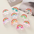 Vibrant acrylic rainbow and cloud beads for DIY jewelry making and handicraft accessories. - 25.6*16mm (Approx 2.6g) / Random Mixed Rainbow Colors