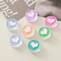 Close-up view of assorted macaron colored acrylic heart beads for DIY jewelry making - 23.5mm (Approx 4g) / Random Mixed Heart Round Colors
