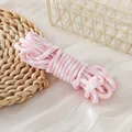 Close-up detail of the pink and white 5mm houndstooth pattern braided polyester cord - 1 Meter (Trial Version) / Light Pink & White Houndstooth