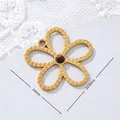 Detail showing 24mm tiger eye stone flower pendant with 1.7g weight specifications - Hollow Flower