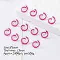 Detalle de anillas abiertas pintadas en rosa de 1.2x8mm para creación de joyas DIY - 8mm / Rosa rojo