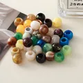 Assorted vibrant large hole acrylic marbled beads for DIY jewelry and craft projects - 12mm (100g Pack) / Mixed Solid Color