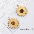 Detailed dimensions and weight of 18K gold-plated tiger eye sun charm - Sunlight