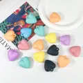 A variety of colorful acrylic heart charms for DIY jewelry and keychain accessories - Matte Mixed Colors