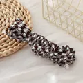 Detailed view of brown and white houndstooth pattern woven cord for DIY crafts - Brown Houndstooth