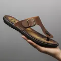 Tongs d'été élégantes marron pour hommes avec boucle pour la plage et l'extérieur - 38 / 3668 Tongs Hommes Kaki