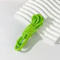 Close-up detail view of 5mm neon green and white woven paracord rope for DIY craft accessories - Trial Style / 1 Meter / Grass Green