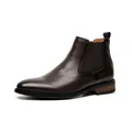 Stivaletti Chelsea classici in pelle marrone scuro da uomo con inserti laterali elastici - 38 / Marrone