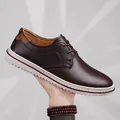 Classic dark brown pebbled leather business casual shoe with white sole - 38 / 8111 Style (8111) / Brown