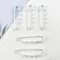 Detailed view of white lacquered large safety pins for DIY jewelry and bag accessories - Lacquered Large Pin / 5 Pieces / White