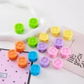 Colorful acrylic clover-shaped beads for DIY jewelry and phone charms detail view - Clover Cylinder Bead / 20x20mm (6mm Hole) / Multicolor