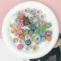 Multi-colored acrylic rondelle beads with 5mm large holes for DIY jewelry making. - Colorful Plated Rhinestone Mix