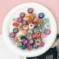 Close-up of colorful 5mm large hole acrylic beads for DIY jewelry making - Colorful Plated Lace Trim Mix