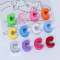 Various colorful 6mm acrylic letter C beads for DIY keychains and phone charms. - Letter C / 6mm Aperture / Purple