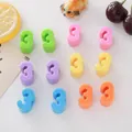 Detailed macro view of colorful 6mm acrylic number 3 beads for DIY jewelry making projects - Number 3 / 6mm / Random Mixed Colors