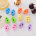 Macro view of 6mm large hole colorful acrylic number 6 beads for handmade DIY jewelry crafts - Number 6 / 6mm / Multicolor Mixed