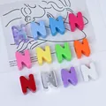 Colorful 6mm acrylic letter N beads for DIY keychain and phone strap accessories. - Letter N / 6mm Aperture / Purple