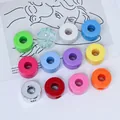 Detailed view of colorful 6mm large hole acrylic beads for DIY craft jewelry making. - Letter O / 6mm Aperture / Purple