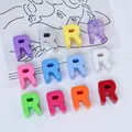 Assortment of colorful acrylic letter R beads for DIY jewelry and phone chain making - Letter R / 6mm Aperture / Purple