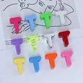 Premium colorful acrylic letter T beads for DIY jewelry making and phone chains - Letter T / 6mm Aperture / Purple