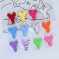 Detailed macro view of colorful 6mm acrylic 'Y' shaped letter beads for DIY jewelry - Letter Y / 6mm Aperture / Purple