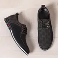 Stilvolle schwarze Freizeit-Oxfordschuhe für Herren mit Webmuster und rutschfesten Gummisohlen - 39 / Braun