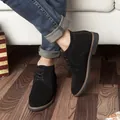 Elegant men's black suede high-top boots, perfect for a modern business casual look - 38 / Black
