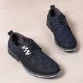 Hochwertige, blau texturierte Herren-Freizeitschuhe im britischen Stil mit rutschfester Sohle - 39 / Blau