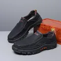 Mocassins en cuir noir confortables pour hommes avec semelles en caoutchouc durables - 40 / Style 3906 / Noir