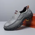 Mocassins gris respirants pour hommes, chaussures décontractées d'été confortables - 40 / Style 3906 / Gris
