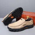 Mocassins décontractés pour hommes kaki avec semelle épaisse en caoutchouc noir - 40 / Style 3906 / Beige