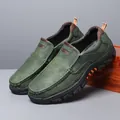 Mocassins décontractés pour hommes en vert foncé avec une semelle antidérapante - 40 / Style 3906 / Vert