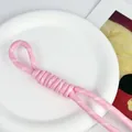 Handmade 5mm pink braided paracord lanyard for DIY keychain and bag charm accessories - Braided Rope Knot Charm / Pink