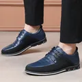 Scarpe casual da uomo blu navy con design patchwork e stringate dallo stile elegante - 38 / Blu